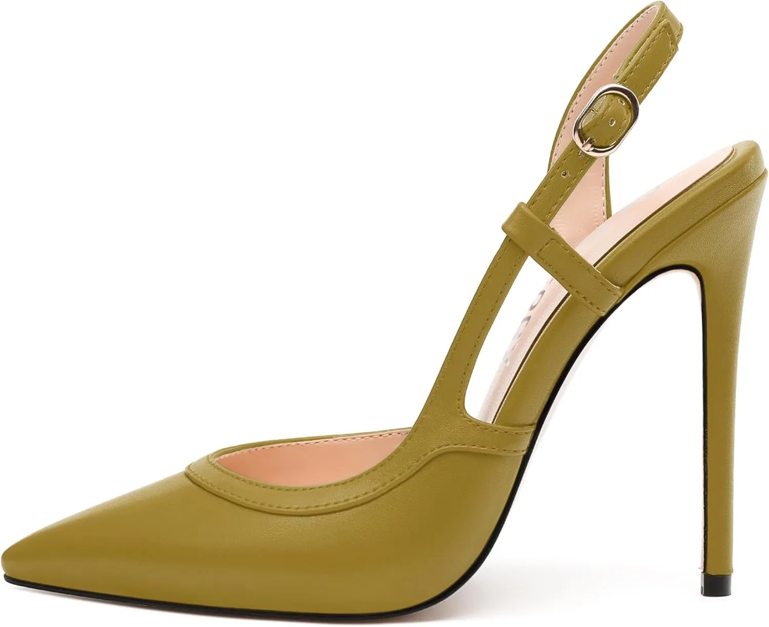 SKYSTERRY Women's Slingback Heels Closed Pointed Toe 4.7-Inch Stiletto High Heeled Pumps Sexy Wedding Party Office Work Dress Shoes