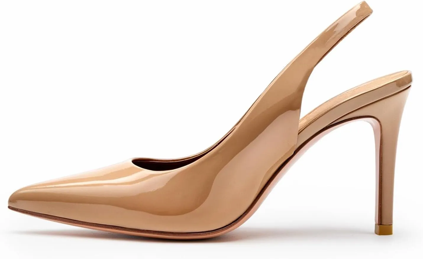 Slingback Heels for Women Pointed Toe Stiletto Heel Closed Toe Pumps Slip on High Heels 2.95 inch Dress Pumps