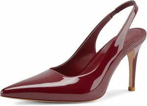 Slingback Heels for Women Pointed Toe Stiletto Heel Closed Toe Pumps Slip on High Heels 2.95 inch Dress Pumps