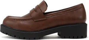 Soda “HENDER” ~ Women Round Toe Low Heel Lug Sole Platform Penny Loafer Shoe