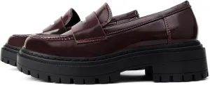 Soda “Soho” ~ Women Slip On Platform Heel Lug Sole Penny Loafer