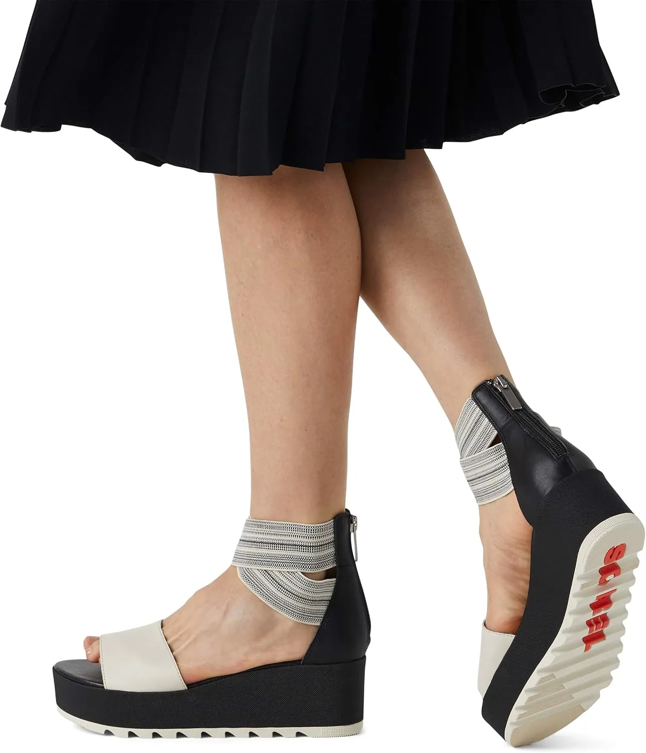 Sorel Women's Cameron Flatform Ankle Strap Sandal - Black