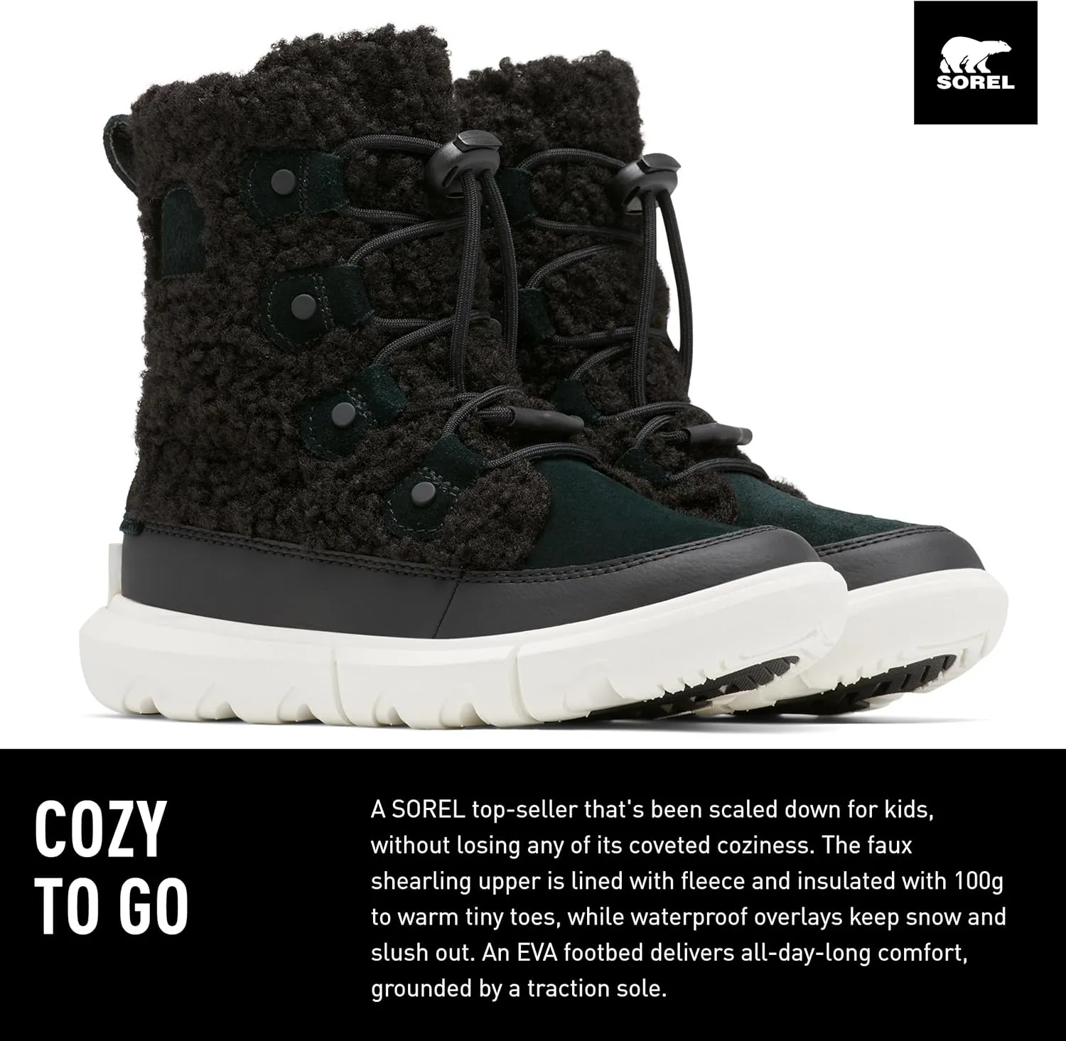 Sorel Youth Unisex Youth Explorer Cozy Boots