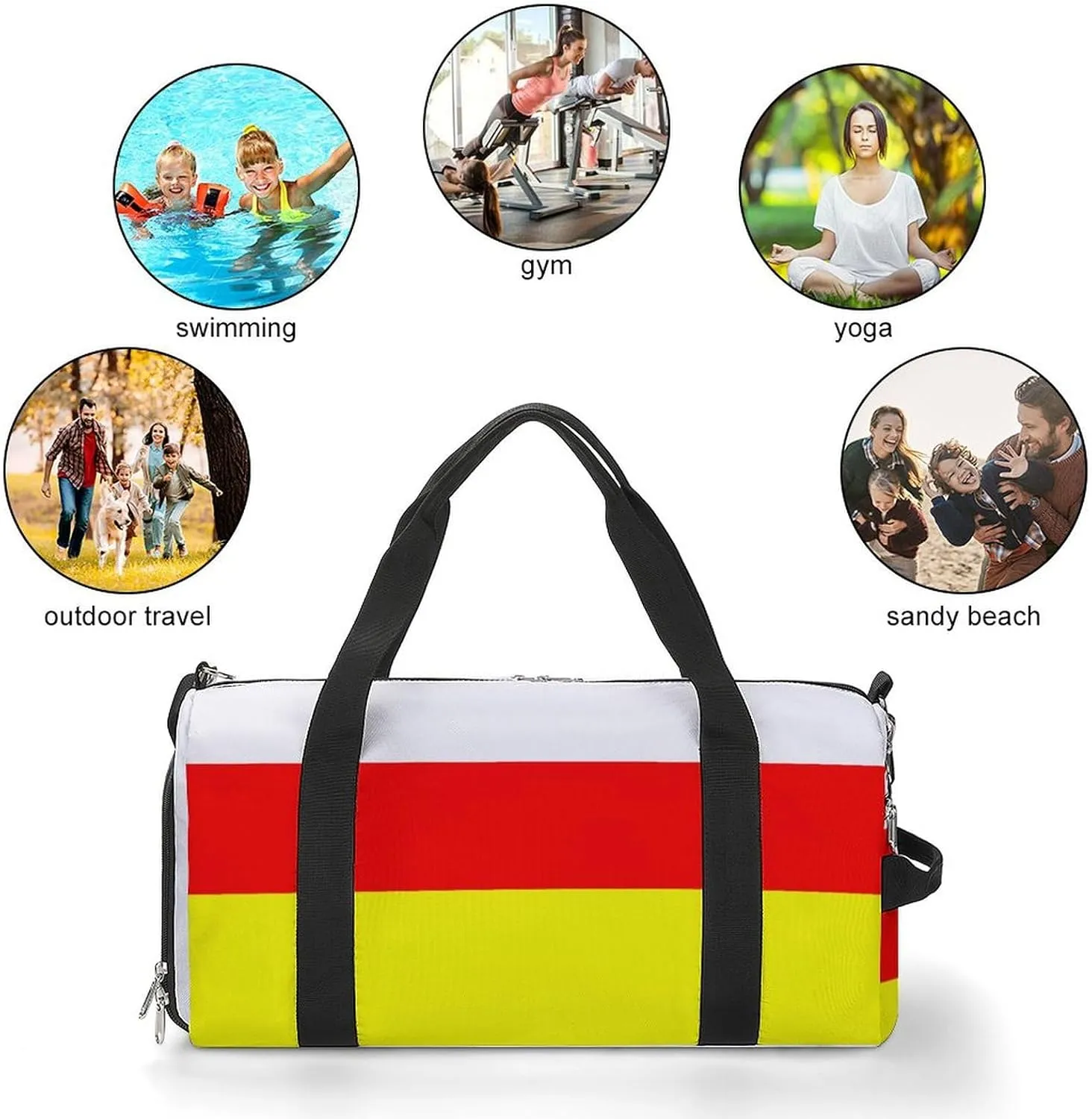 South Ossetia Flag Sports Gym Bag for Men Women with Shoe Compartment Carry On