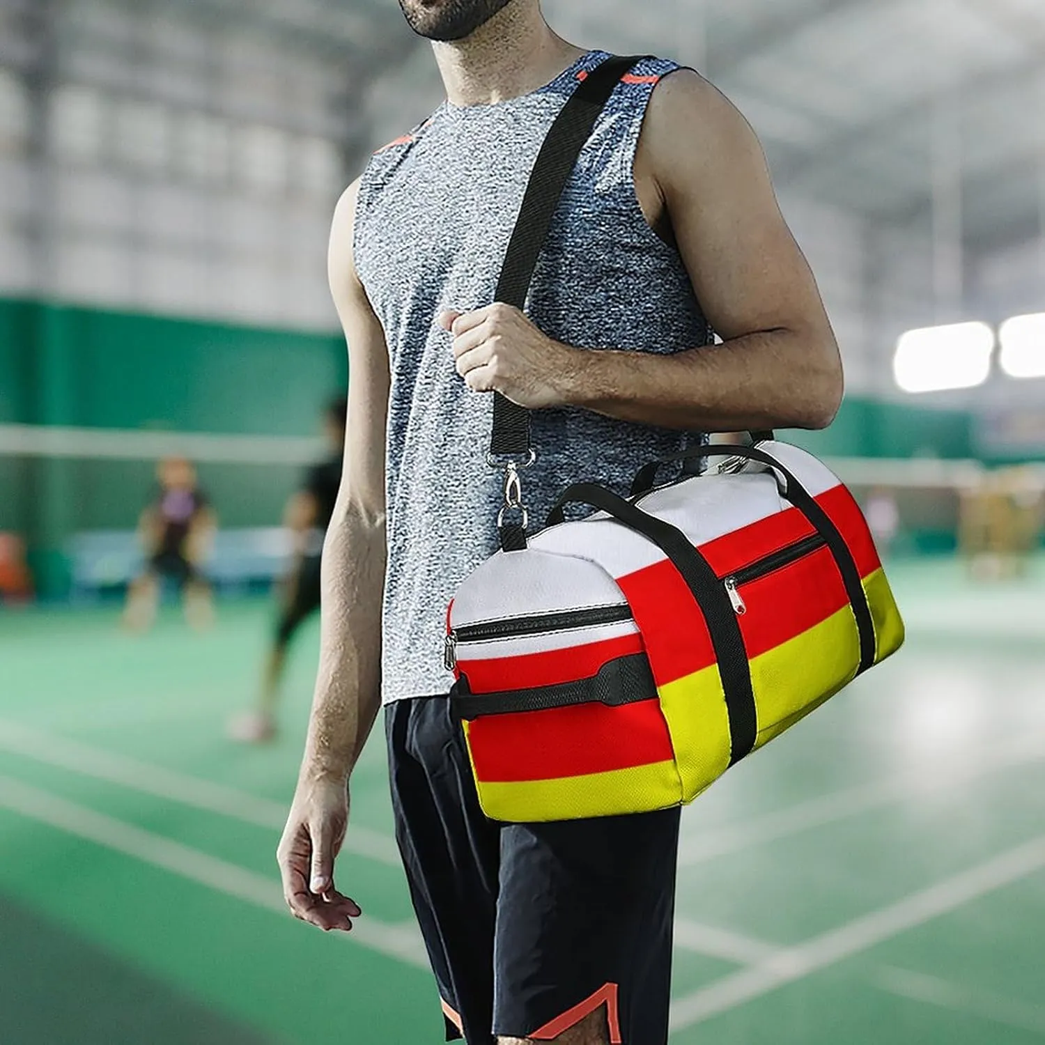 South Ossetia Flag Sports Gym Bag for Men Women with Shoe Compartment Carry On