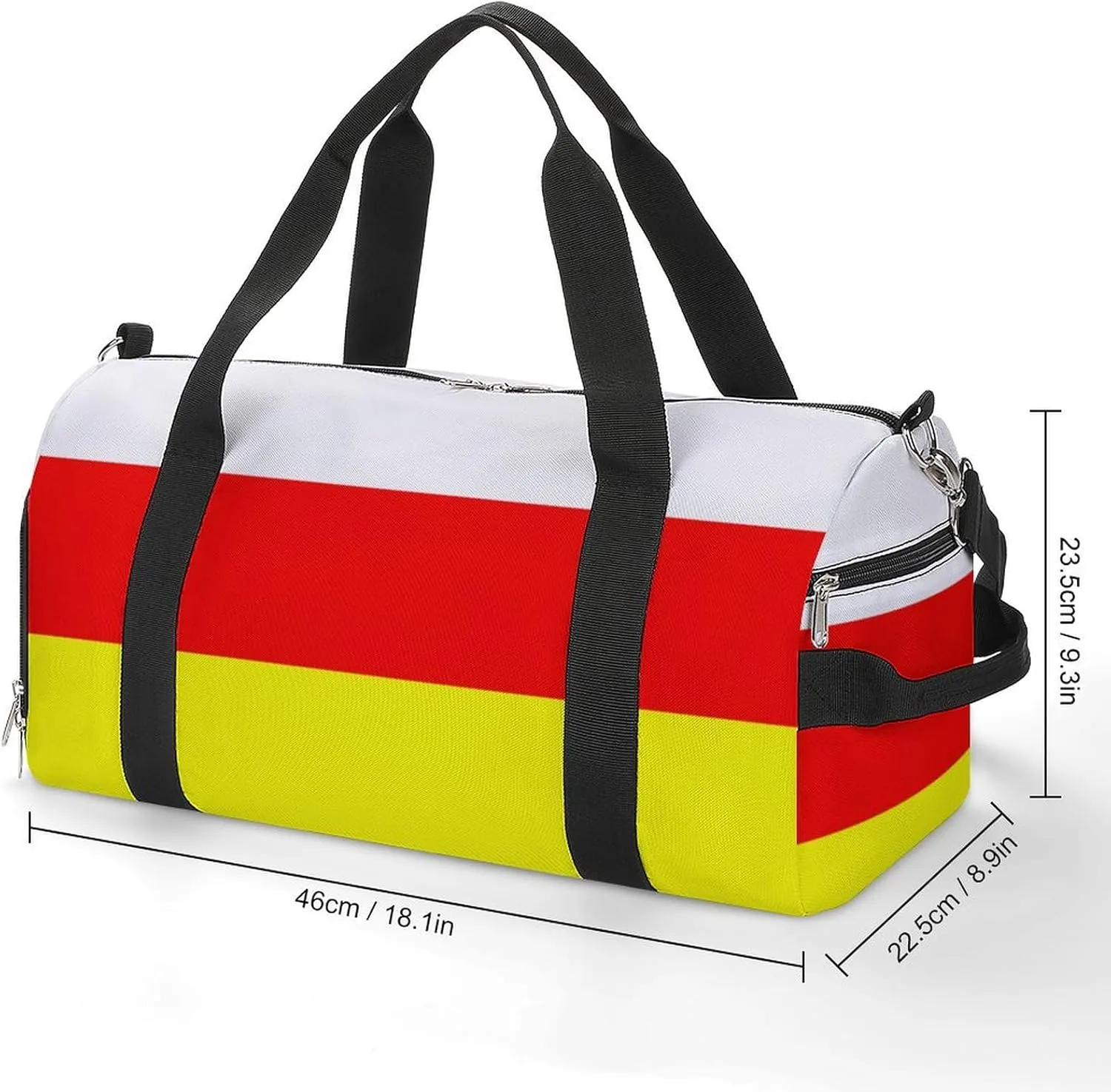 South Ossetia Flag Sports Gym Bag for Men Women with Shoe Compartment Carry On