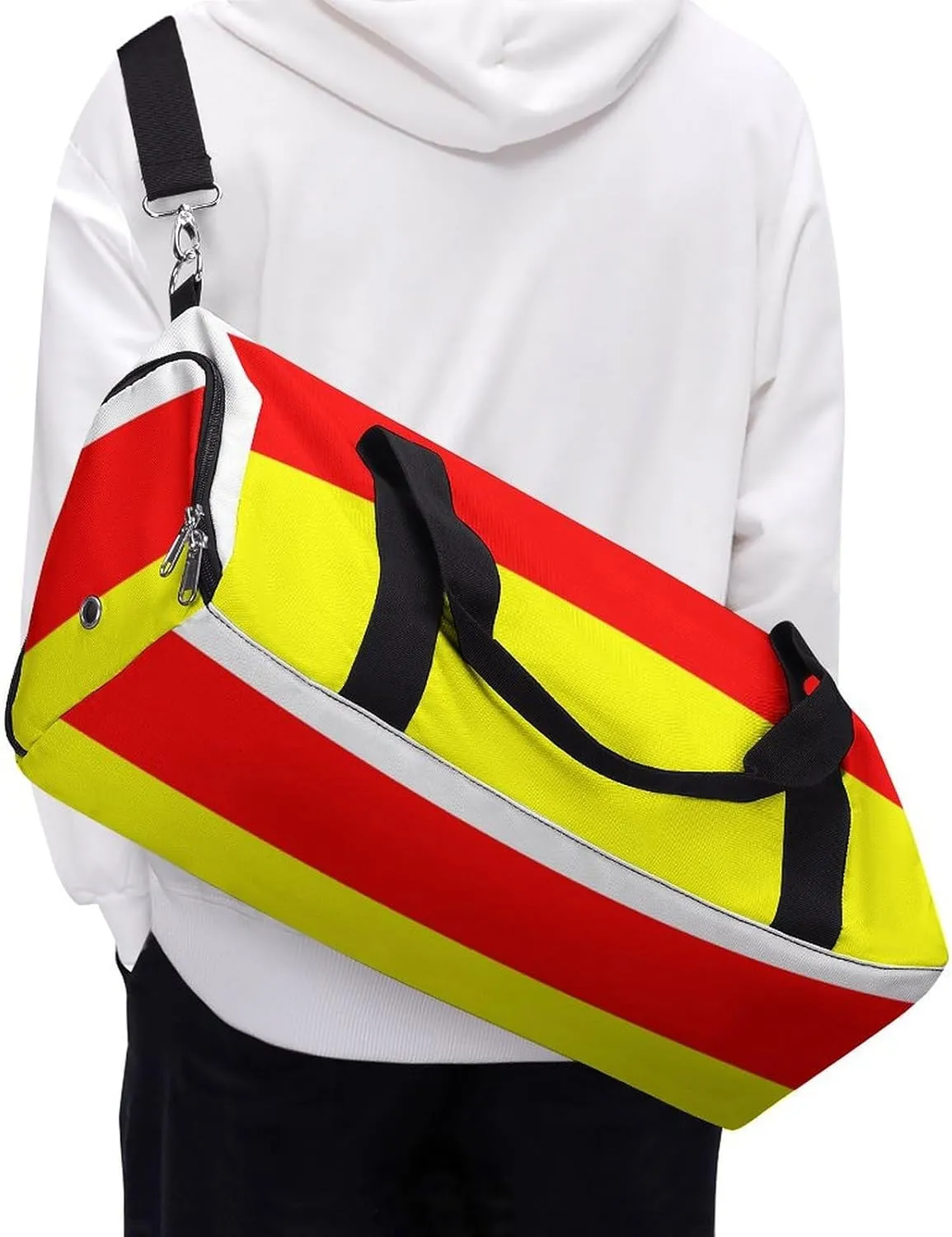 South Ossetia Flag Sports Gym Bag for Men Women with Shoe Compartment Carry On