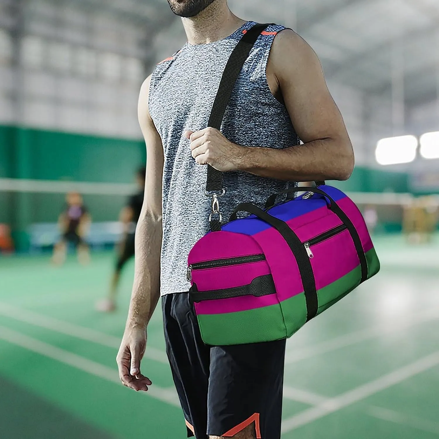 Sports Duffel Bag with Kuban Republic Flag for Men Women Shoe Compartment Weekender