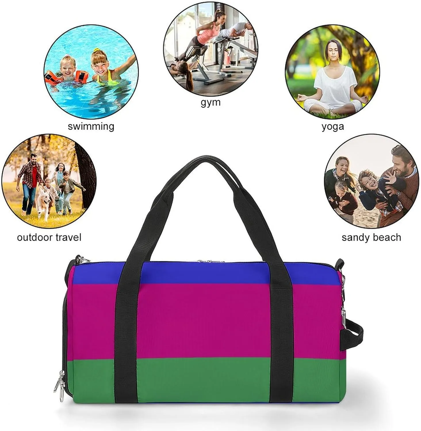 Sports Duffel Bag with Kuban Republic Flag for Men Women Shoe Compartment Weekender