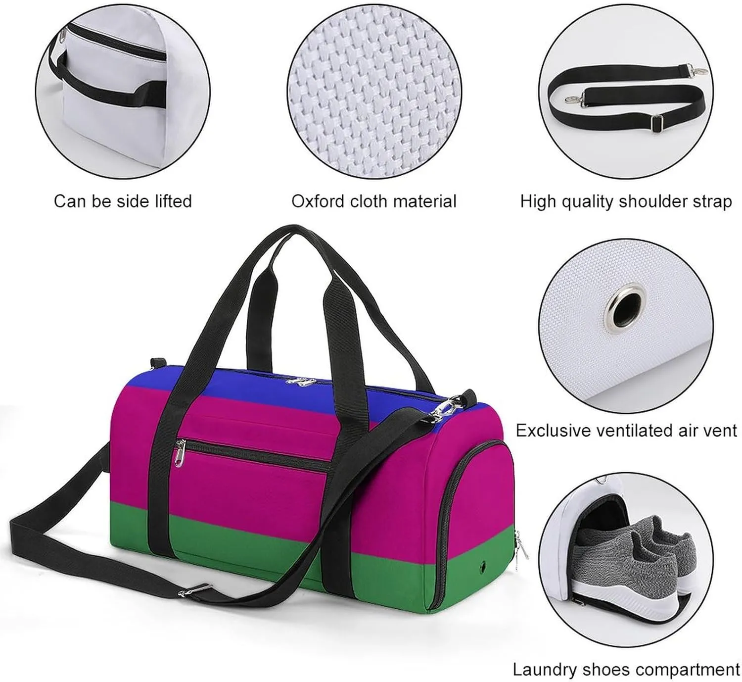 Sports Duffel Bag with Kuban Republic Flag for Men Women Shoe Compartment Weekender