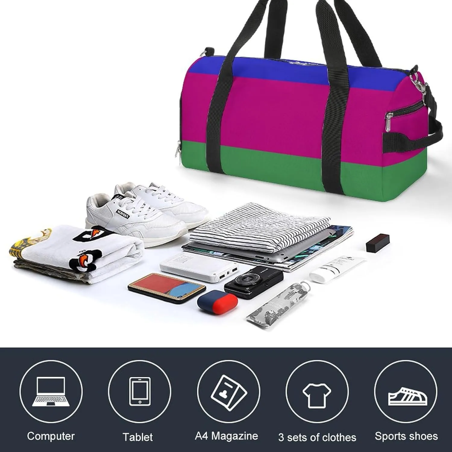 Sports Duffel Bag with Kuban Republic Flag for Men Women Shoe Compartment Weekender