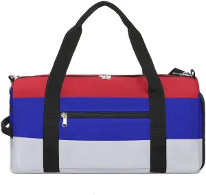 Srpska Flag Sports Gym Bag for Men Women with Shoe Compartment Carry On