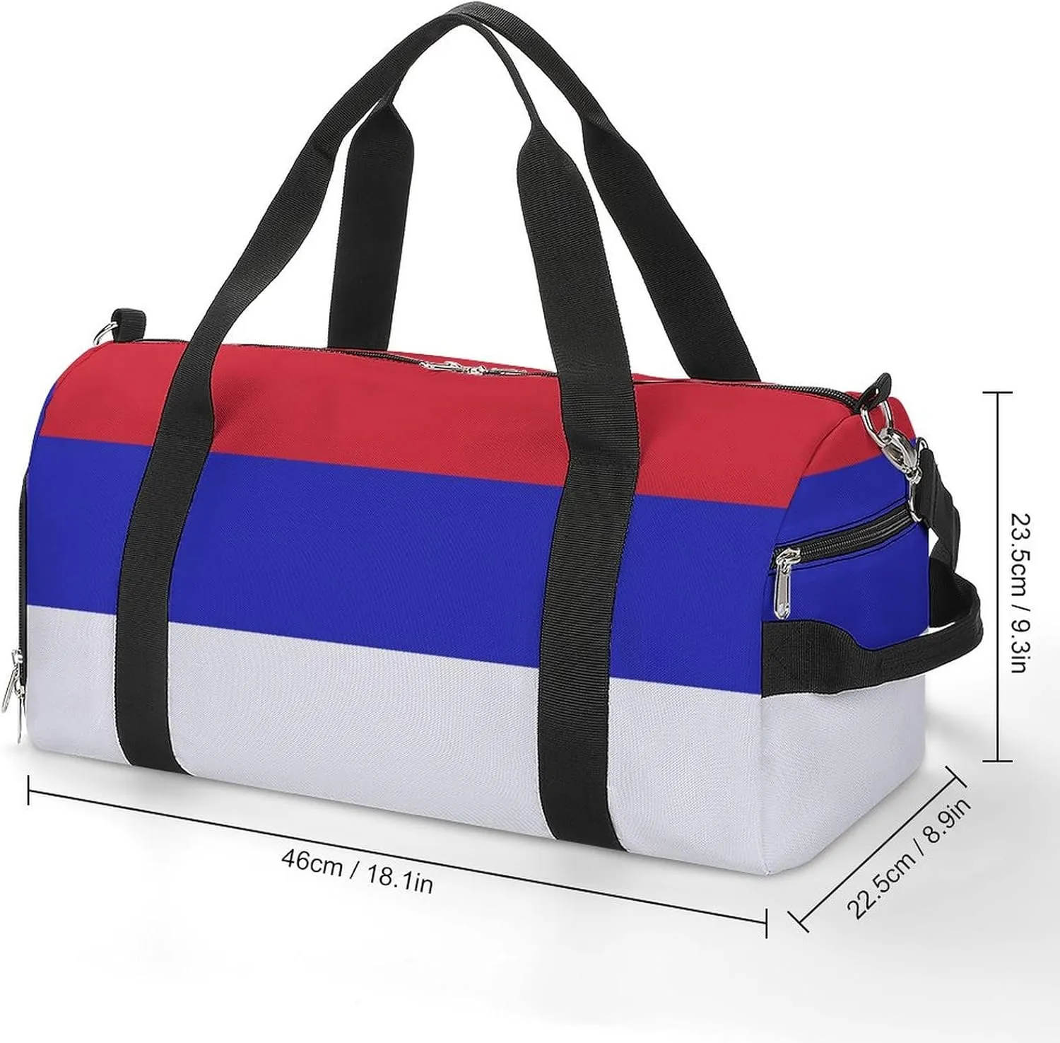 Srpska Flag Sports Gym Bag for Men Women with Shoe Compartment Carry On