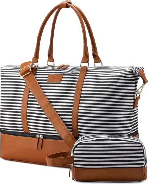Sucipi Weekender Bags for Women Canvas Travel Duffle Bag with Shoe Compartment Overnight Bag Carry on Gym Duffel with Toiletry Bag for Traveling Weekend Hospital Bags for Labor and Delivery