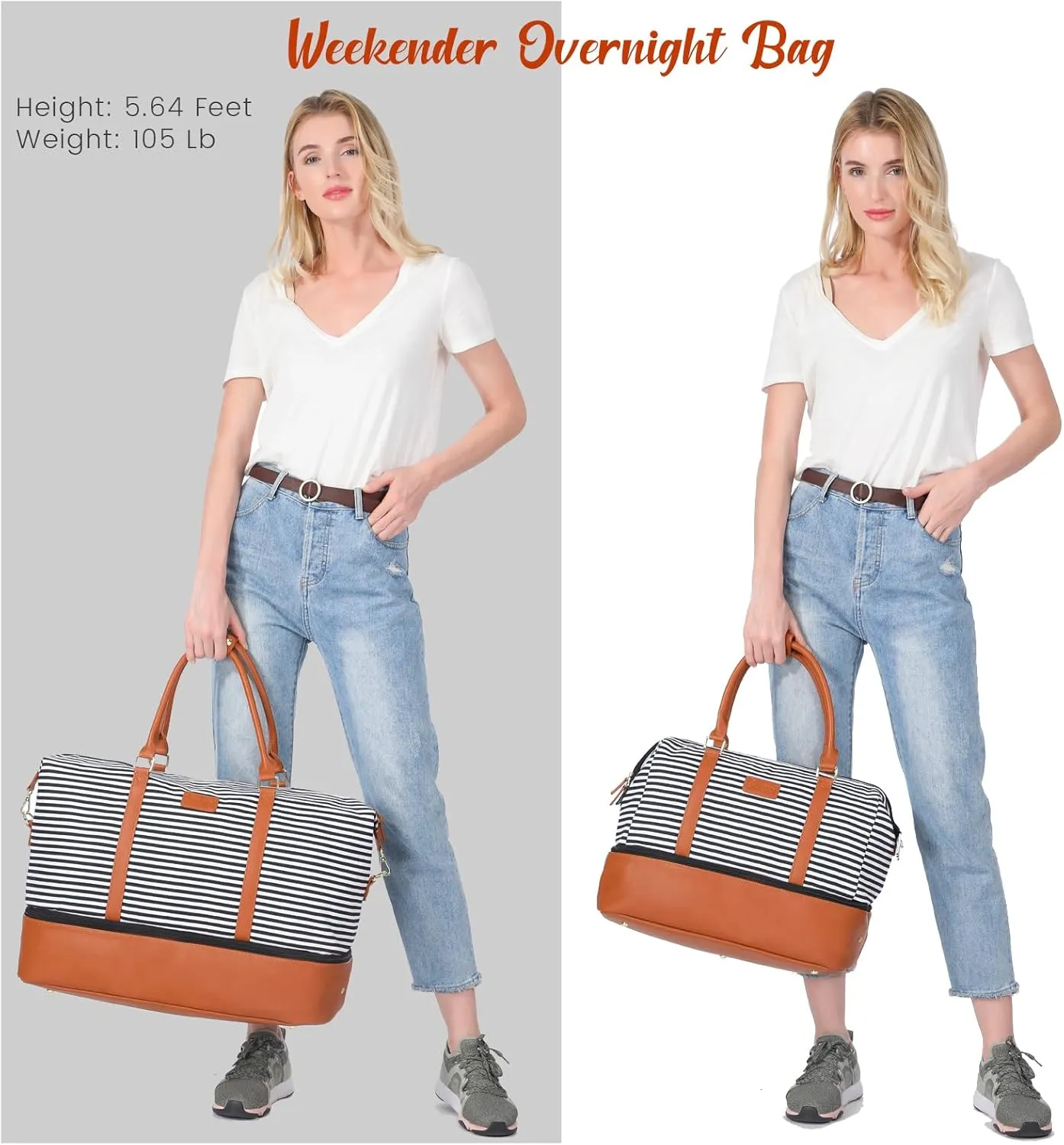 Sucipi Weekender Bags for Women Canvas Travel Duffle Bag with Shoe Compartment Overnight Bag Carry on Gym Duffel with Toiletry Bag for Traveling Weekend Hospital Bags for Labor and Delivery