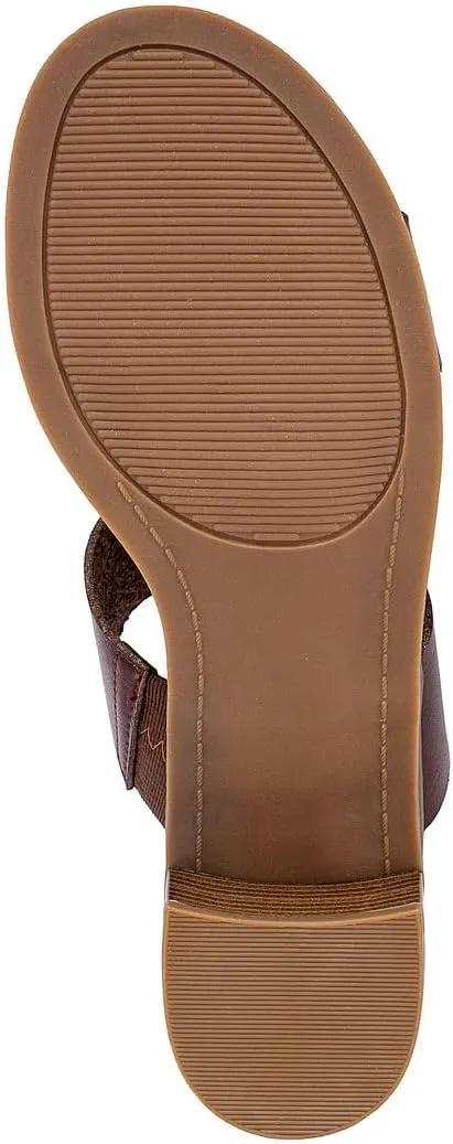Sugar Women's Heeled Two Band Slide Sandal: Square Open Toe, Low Block Chunky Heels, Slip-On Comfort - Halo