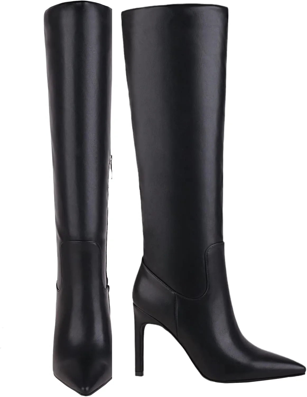 sun gurg Women's Knee High Boots Stiletto High Heels Sexy Zipper Knee Boots