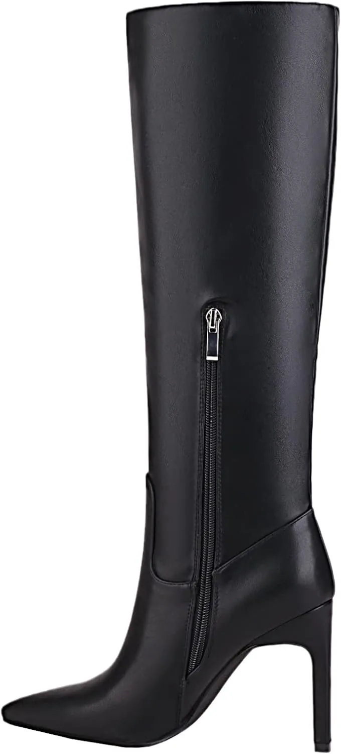 sun gurg Women's Knee High Boots Stiletto High Heels Sexy Zipper Knee Boots