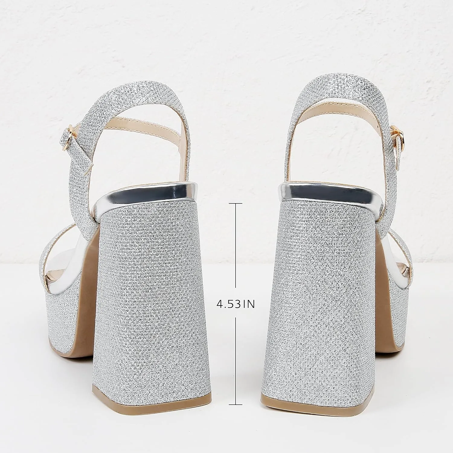 syztsho Platform Heels for Women Chunky High Heel Sandals Ankle Strap Open Toe Pump Wedding Sexy Block Heel Sdndals