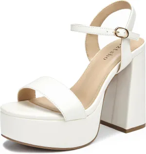 syztsho Platform Heels for Women Chunky High Heel Sandals Ankle Strap Open Toe Pump Wedding Sexy Block Heel Sdndals