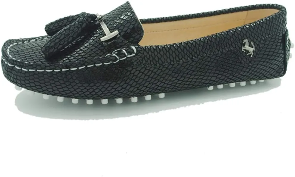 TDA Womens Casual Comfort Slip-on Metal Button Tassel Leather Driving Walking Leisure Weekend Loafers Boat Shoes
