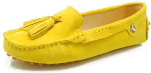TDA Womens Tassel Leather Slip On Driving Walking Trail Running Loafers Boat Shoes Multi Colored
