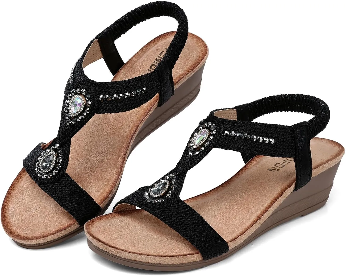 TEMOFON Womens Sandals Wedge Low: Wedge Sandal Women Dressy Summer