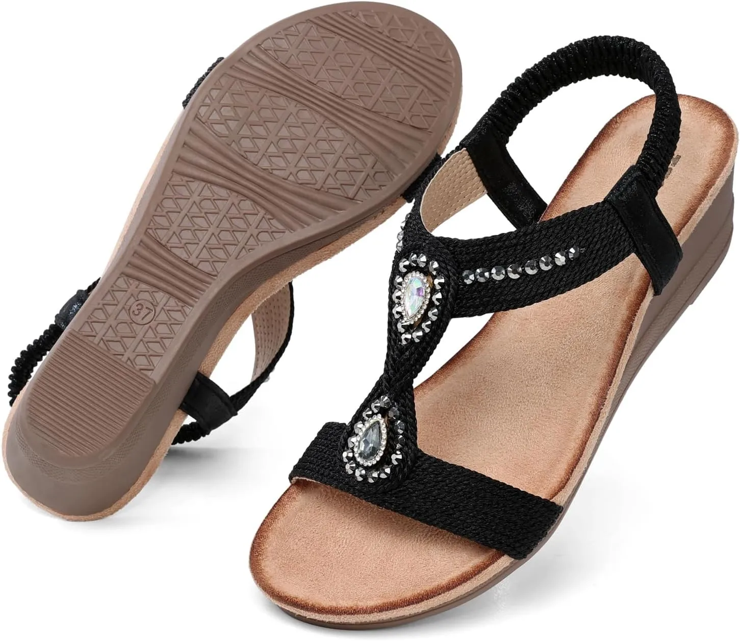 TEMOFON Womens Sandals Wedge Low: Wedge Sandal Women Dressy Summer