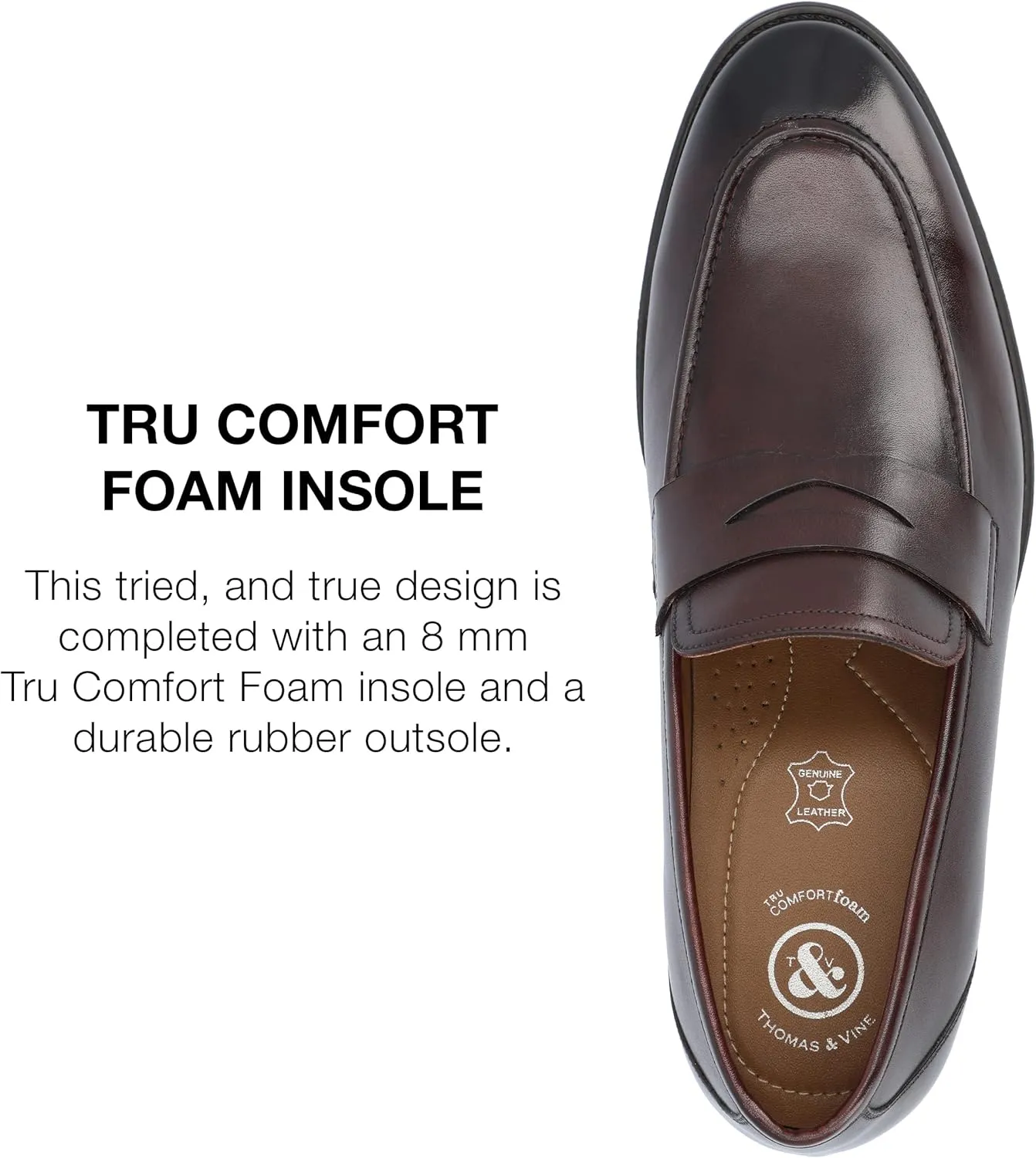 Thomas & Vine Men's Bishop Apron Toe Penny Loafer
