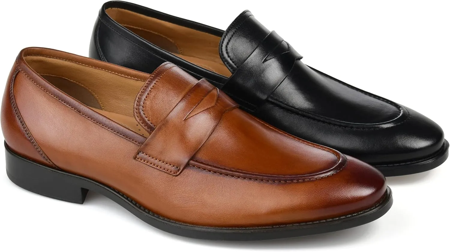 Thomas & Vine Men's Bishop Apron Toe Penny Loafer