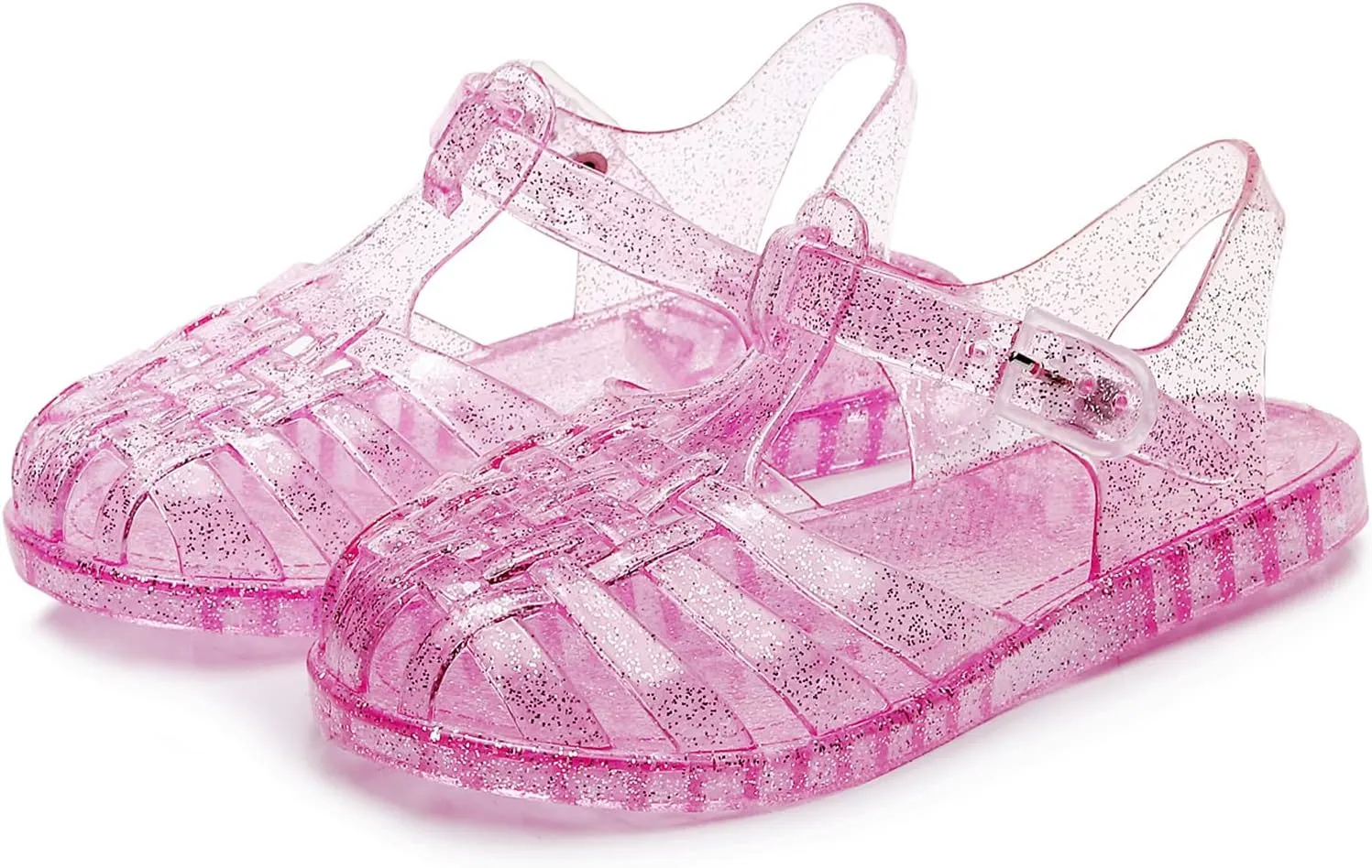 Toddler Girls Jelly Shoes Soft Unisex-Child Boys Jellies Sandals Rubber Sole Closed Toe Beach Summer Mary Jane Kids Princess Dress Flat
