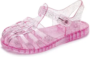 Toddler Girls Jelly Shoes Soft Unisex-Child Boys Jellies Sandals Rubber Sole Closed Toe Beach Summer Mary Jane Kids Princess Dress Flat