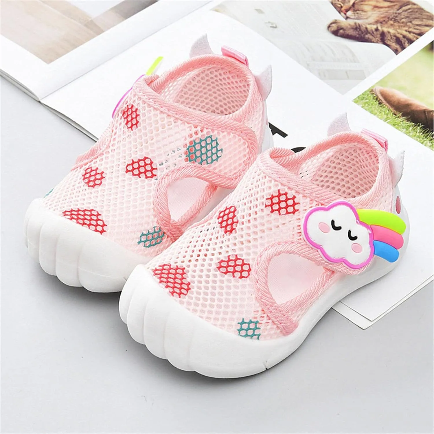 Toddler Pool Slide Sandals Foam Mesh Baby Infant Boys Girls Closed Toe Slip On Shoes Summer Casual Beach Slides Shoes