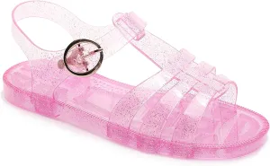 Toddler Sandals Jelly Shoes Girls Unisex Boy Flat Retro Slides Clear Kids Water Slippers Slingback Summer Beach Size 8 Adjustable Buckle Glitter Dress Soft