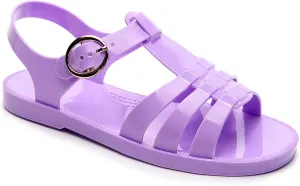 Toddler Sandals Jelly Shoes Girls Unisex Boy Flat Retro Slides Clear Kids Water Slippers Slingback Summer Beach Size 8 Adjustable Buckle Glitter Dress Soft
