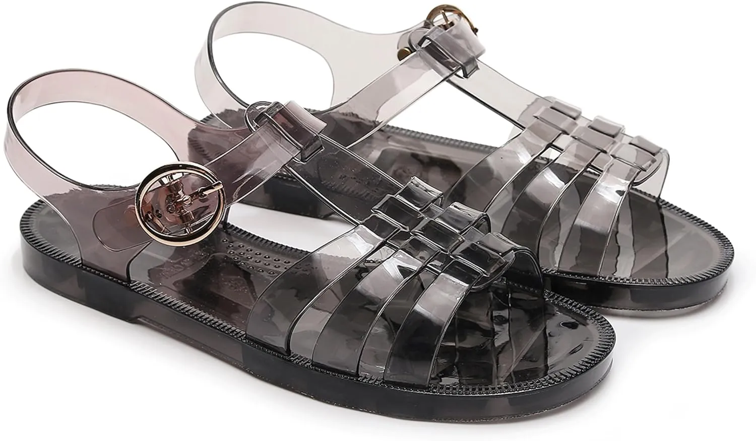 Toddler Sandals Jelly Shoes Girls Unisex Boy Flat Retro Slides Clear Kids Water Slippers Slingback Summer Beach Size 8 Adjustable Buckle Glitter Dress Soft