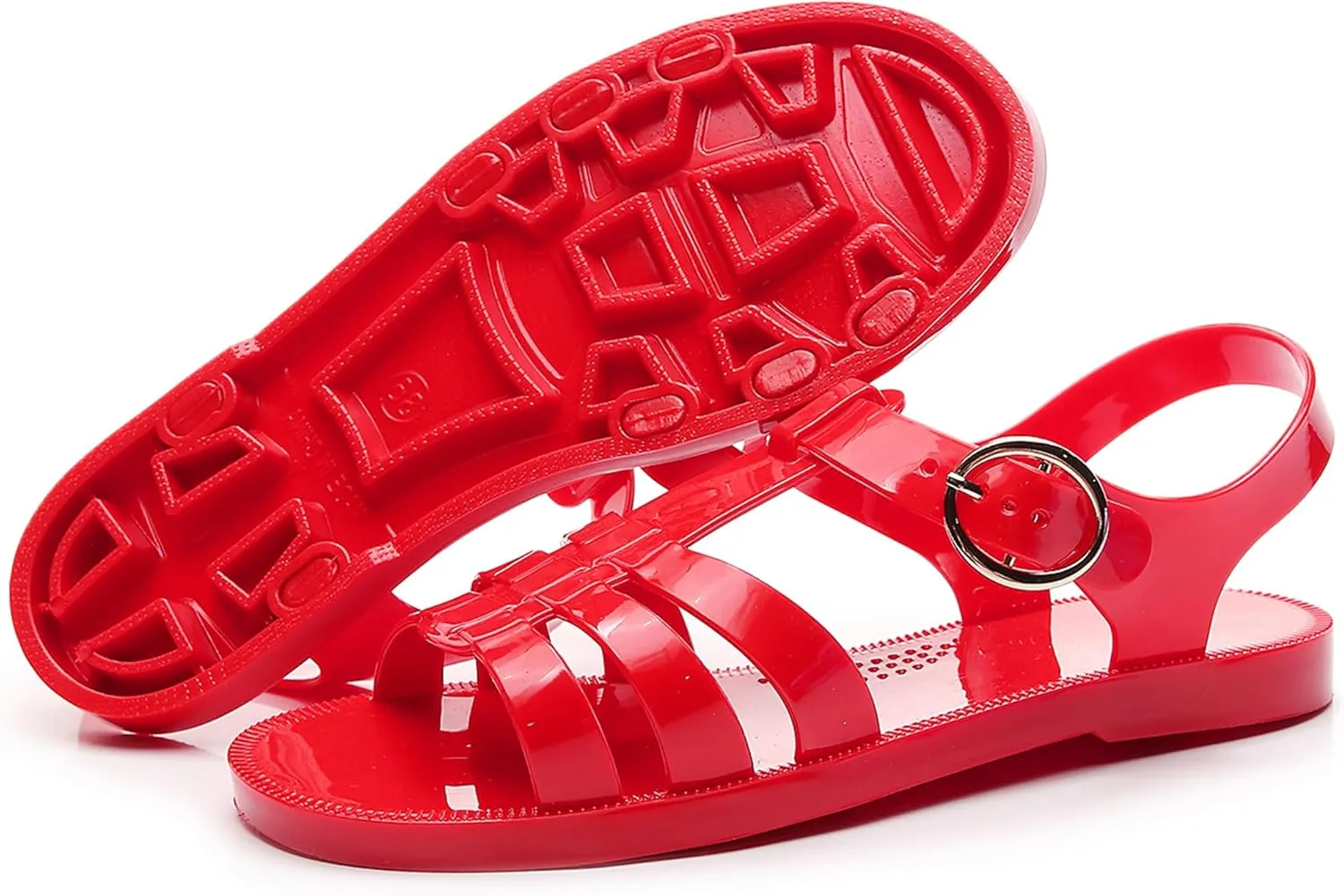 Toddler Sandals Jelly Shoes Girls Unisex Boy Flat Retro Slides Clear Kids Water Slippers Slingback Summer Beach Size 8 Adjustable Buckle Glitter Dress Soft