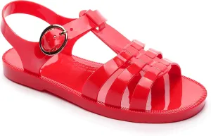 Toddler Sandals Jelly Shoes Girls Unisex Boy Flat Retro Slides Clear Kids Water Slippers Slingback Summer Beach Size 8 Adjustable Buckle Glitter Dress Soft