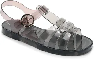 Toddler Sandals Jelly Shoes Girls Unisex Boy Flat Retro Slides Clear Kids Water Slippers Slingback Summer Beach Size 8 Adjustable Buckle Glitter Dress Soft