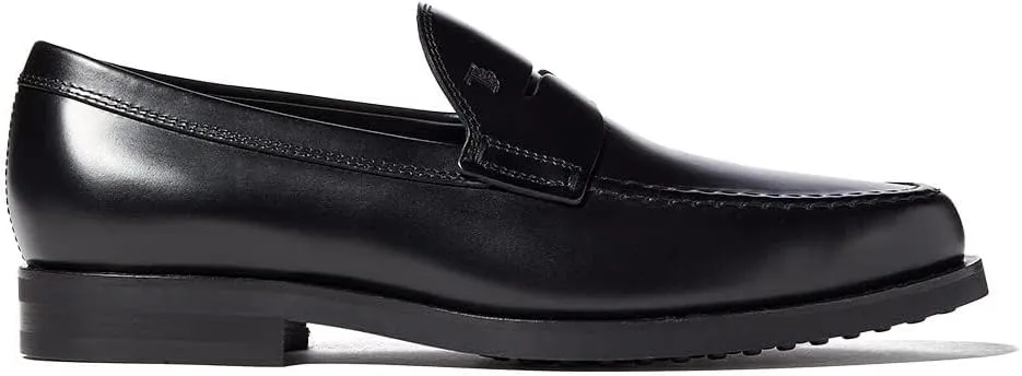 Tod's Men's Semi-Glossy Penny Loafer Black Leather UK 6.5 (US Men's 7.5) M