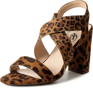 Trary Chunky Heels - Black, Red, Brown Sandals for Women's Homecoming & Prom - Comfortable High Heels with Elastic Ankle Strap