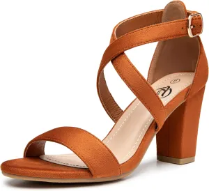Trary Women's Sandal, White, Block Heel, Ankle Strap, Size 5-11.5, Formal Occasion Attendees