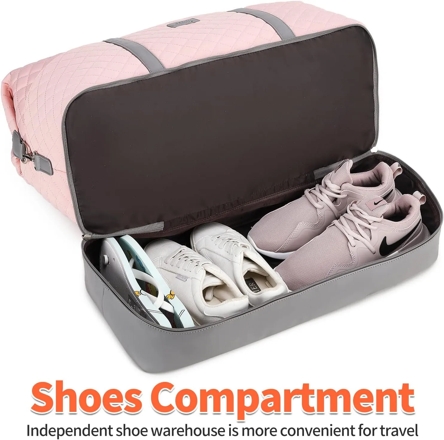 Travel Bag for Women: 21" Large Weekender Bags for Women with Shoe Compartment & Toiletry Bags, 3PCS Overnight Duffel Tote for Carry on Weekend Travel Business Trip Airplane Traveling, Gym
