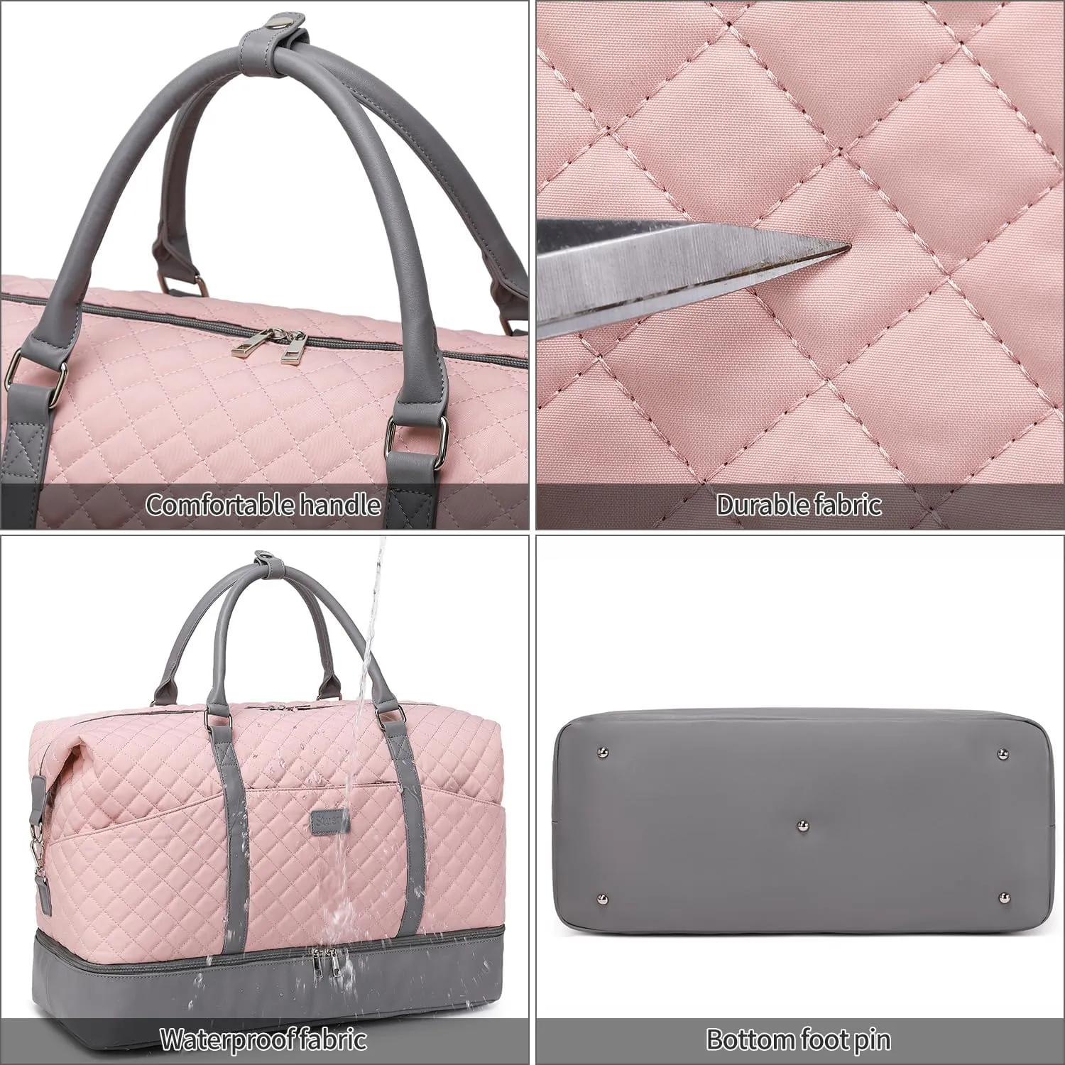 Travel Bag for Women: 21" Large Weekender Bags for Women with Shoe Compartment & Toiletry Bags, 3PCS Overnight Duffel Tote for Carry on Weekend Travel Business Trip Airplane Traveling, Gym
