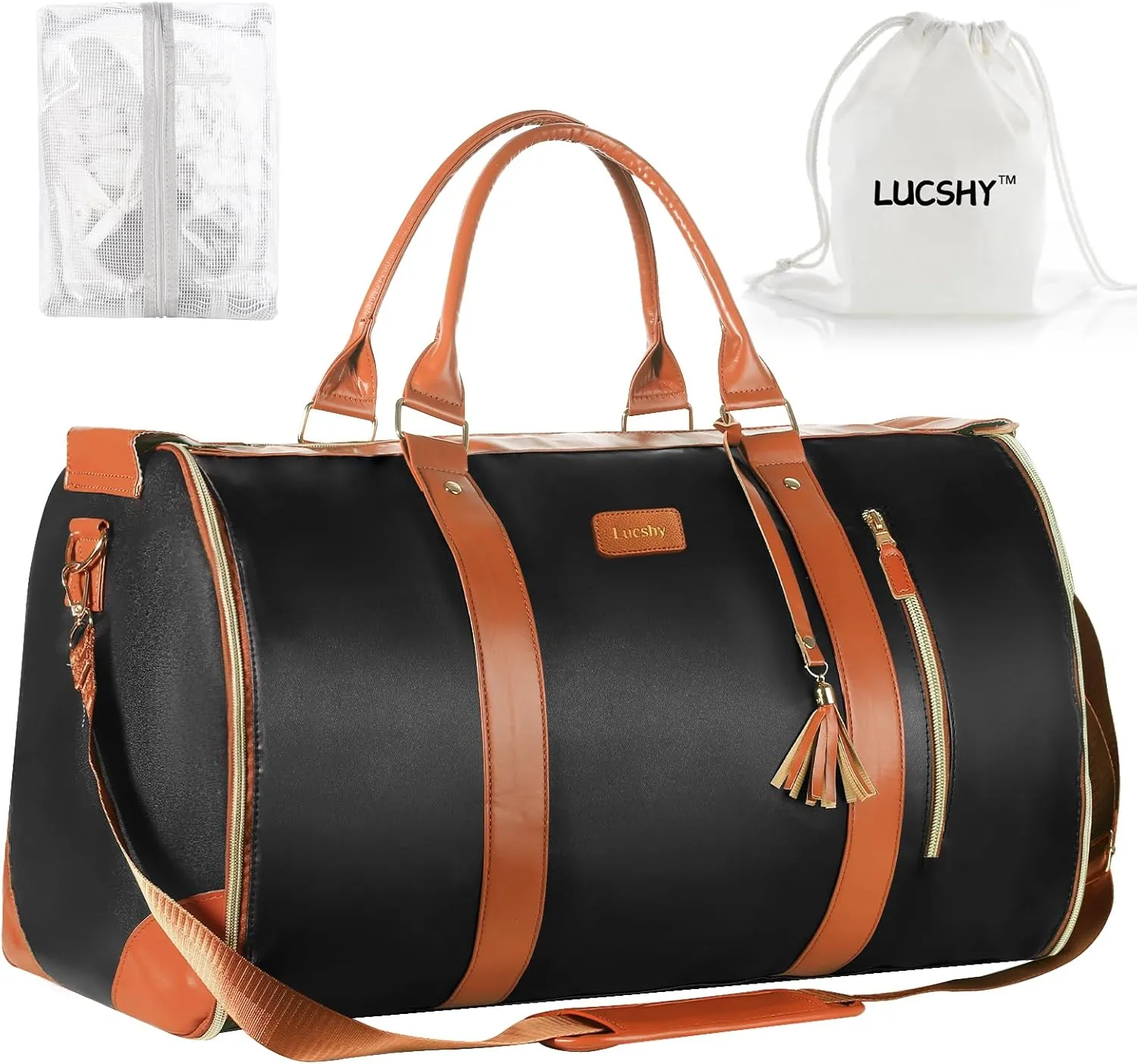 Travel Bags Premium PU Leather Wrinkle-Free Packing Design and 7 different storage compartments perfect for Men and Women Travel (Charcoal)