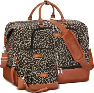 Travel Weekender Bag for Women, Overnight Bag with Shoe Compartment, Oversized Travel Duffel Bag Carry On Tote with Trolley Sleeve 21" for Weekend Travel Business Trip