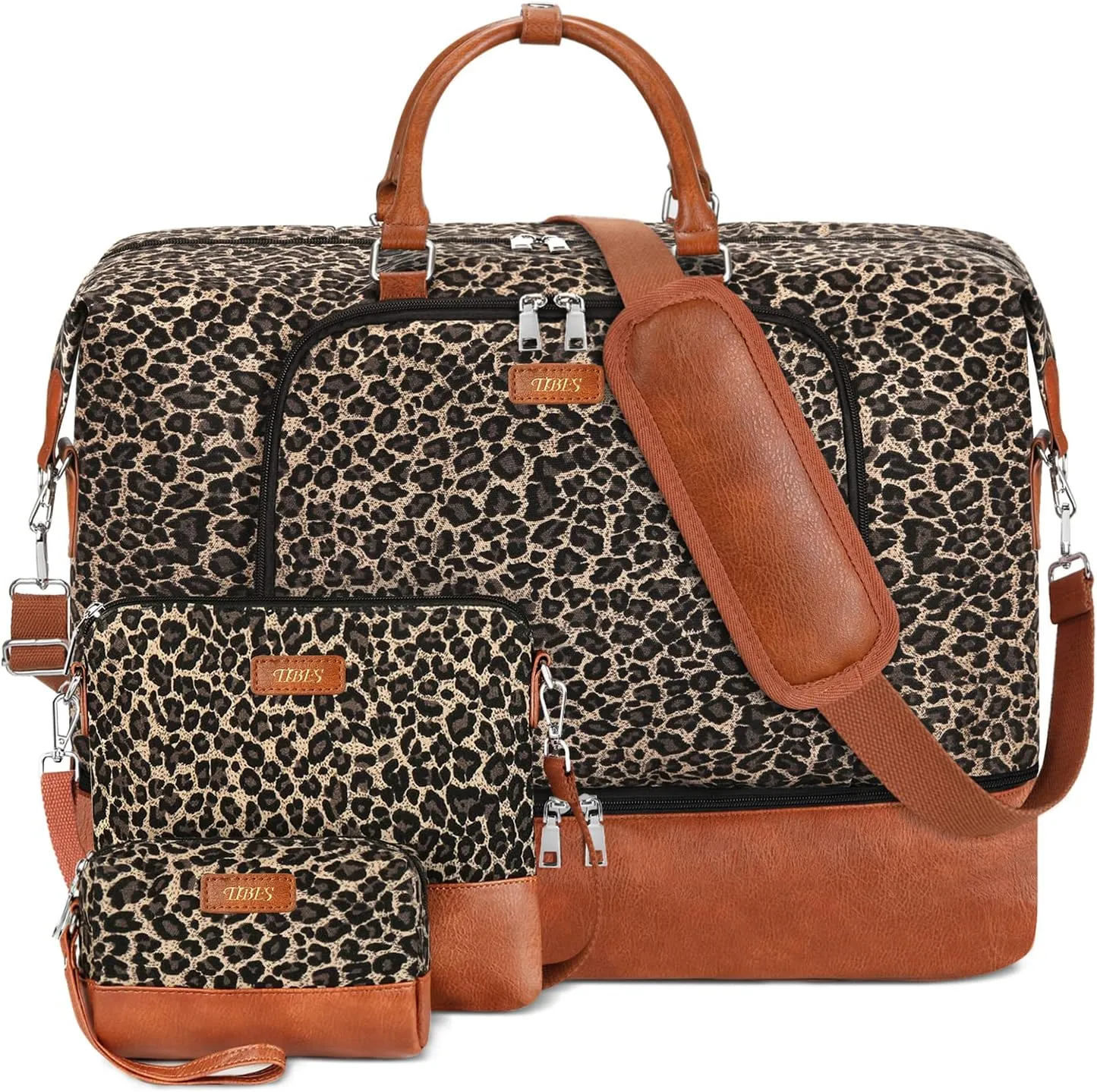 Travel Weekender Bag for Women, Overnight Bag with Shoe Compartment, Oversized Travel Duffel Bag Carry On Tote with Trolley Sleeve 21" for Weekend Travel Business Trip