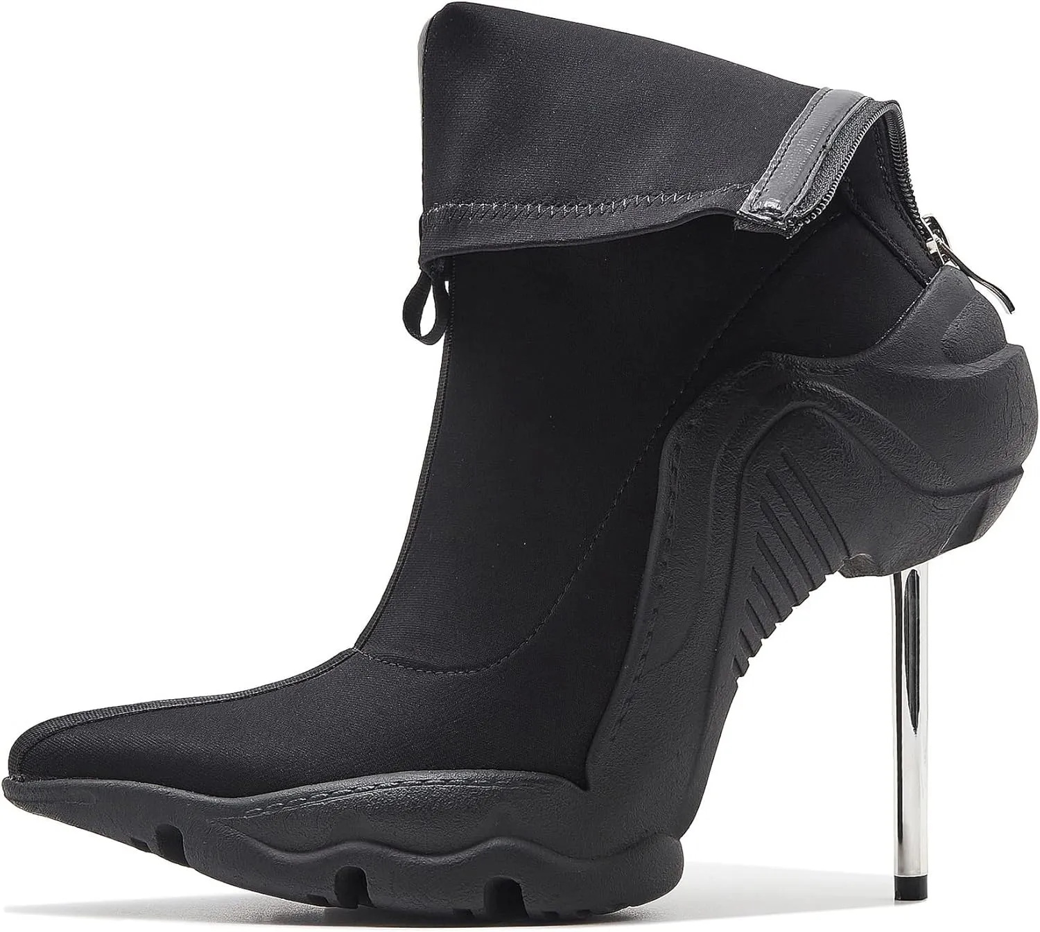 Tsrenlmln Women's Ankle Boots High Heel Boots for Women Stiletto Heel Boots Fashion Pointed Toe Ankle Booties for Women Womens Elastic Fabric 8cm Heel Pull-On High Heel Booties