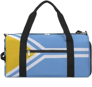Tuva Flag Gym Bag for Men Women with Waterproof Shoe Compartment Travel Tote