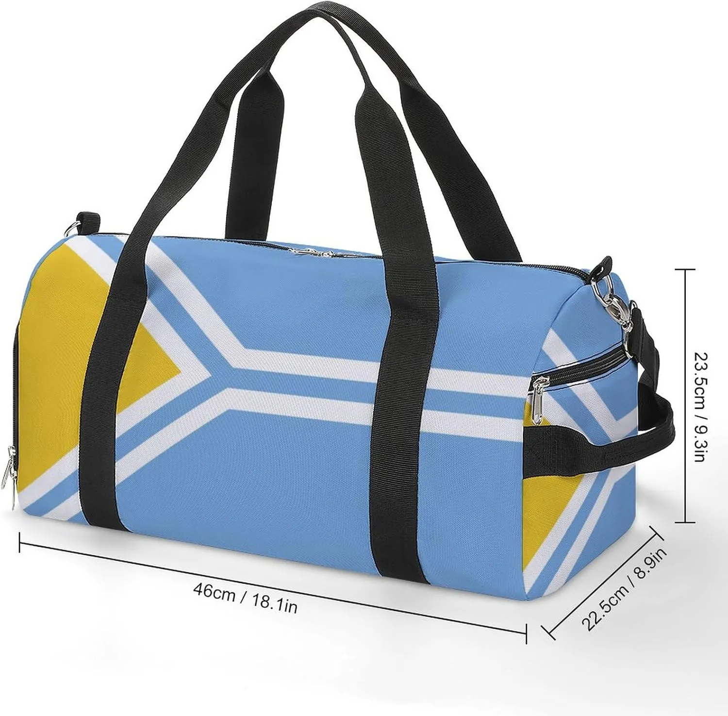 Tuva Flag Gym Bag for Men Women with Waterproof Shoe Compartment Travel Tote